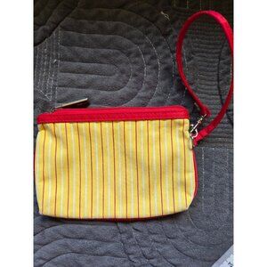 Tommy Hilfiger Small Yellow and Red Stripe Wristlet
